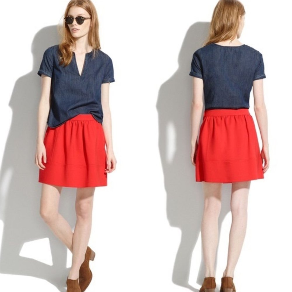 Madewell Women's Red Ponte Swivel Skirt - Size 0
